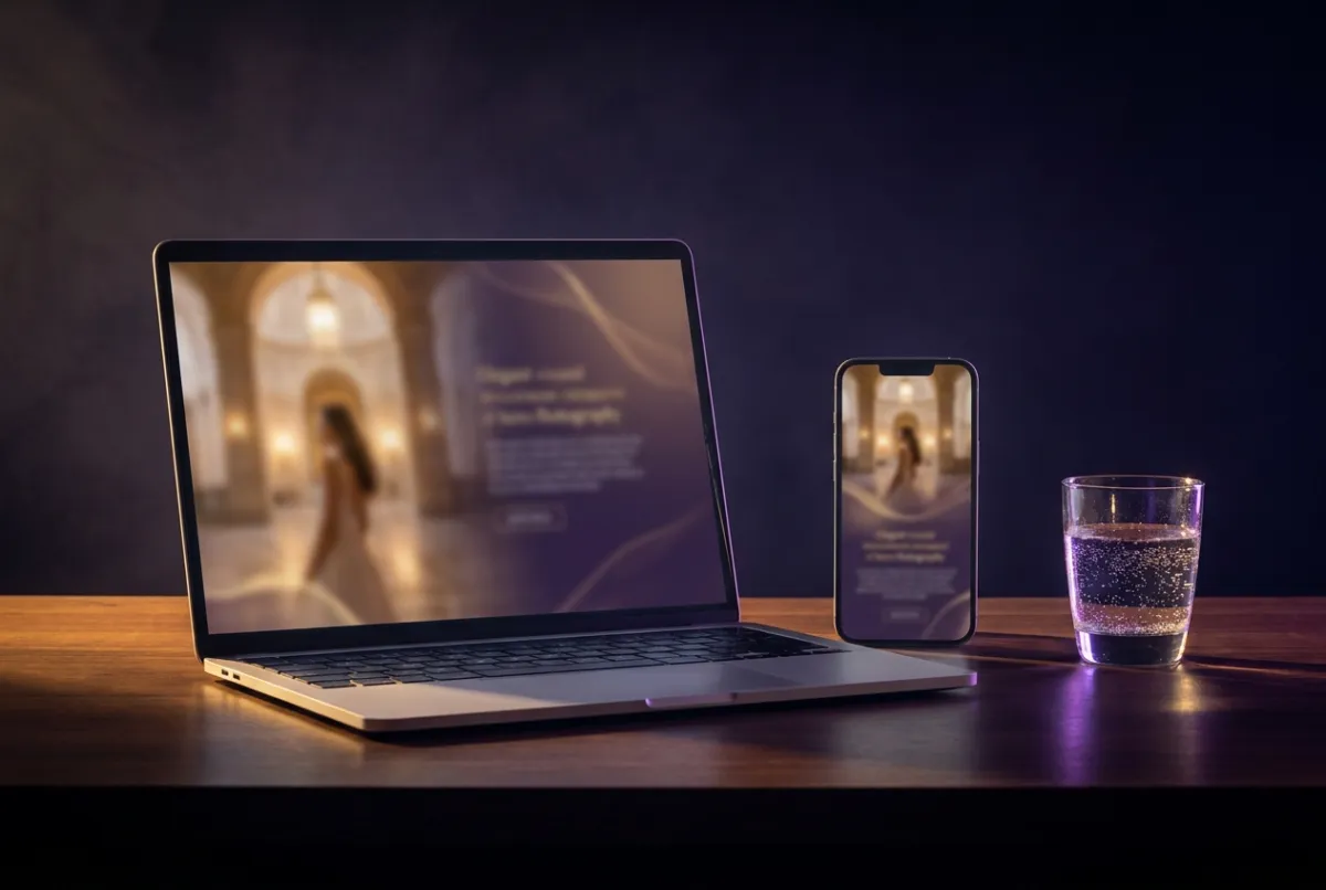 A laptop and phone side by side showing the same finished website